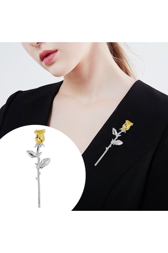 Rose Brooch Pin for Men Women Floral Lapel Stick Brooch Pin Suit Tuxedo Sweaters Dress Corsage Accessory Gift for Birthday Anniversary