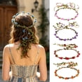 thumbnail image 1 of SmartBy Rose Flower Crown with Hair Vine Boho Flower Headband Hawaiian Hair Wreath Holiday Floral Crown for Wedding Beach Vacation Photos, 1 of 1
