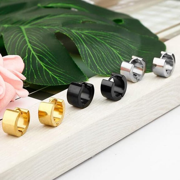 SmartBy Round Earring Safe Unfading Unisex Unisex Stainless Steel Round Ear Clip for Shopping Club Daily Wear