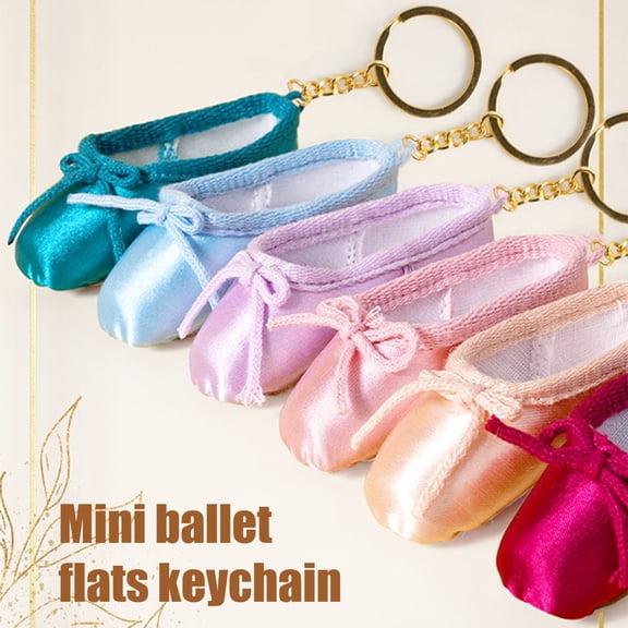 SmartBy Satin Ballet Shoe Keychain Handmade Mini Pointe Shoe Pendant with Keyring Ballet Lovers Bag Charm Gift for Ballet Dancers