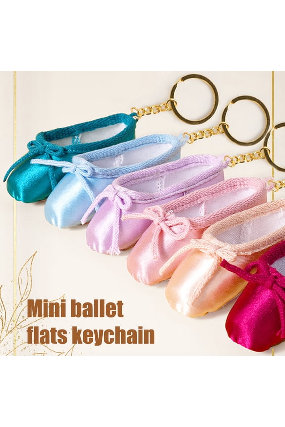 Satin Ballet Shoe Keychain Handmade Mini Pointe Shoe Pendant with Keyring Ballet Lovers Bag Charm Gift for Ballet Dancers