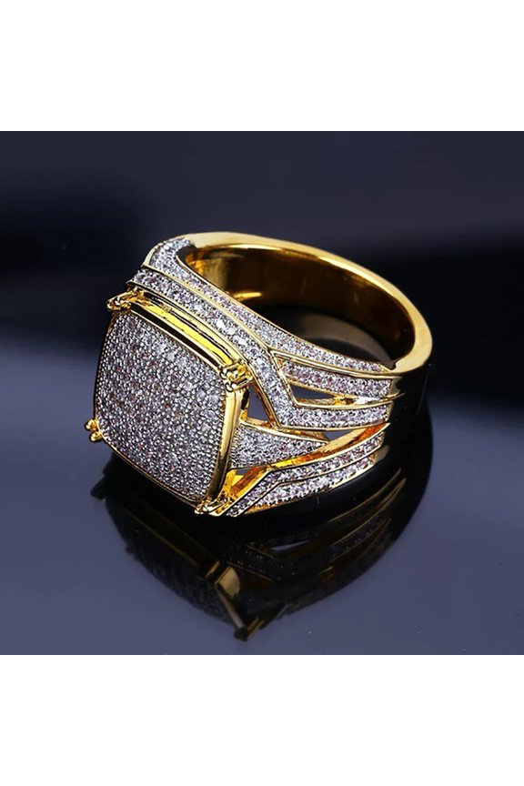 Shiny Rhinestones Jewelry Men Women Engagement Wedding Bridal Groom Ring