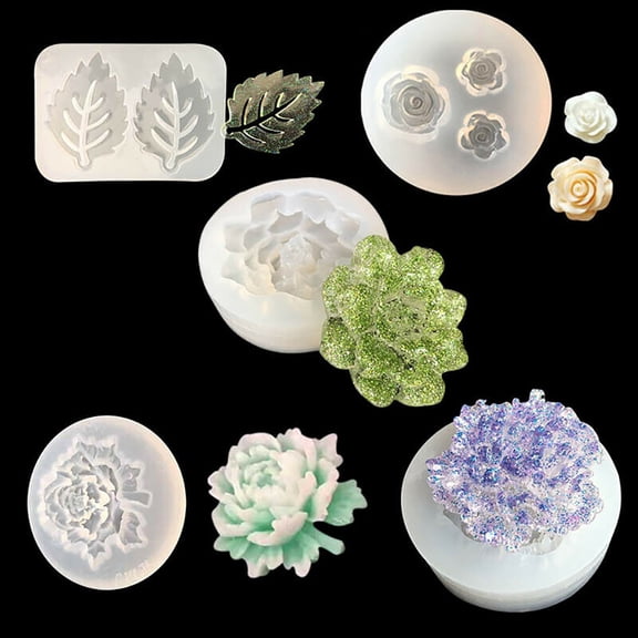 SmartBy Silicone Mold Flower Leaf Epoxy Resin Mould DIY Jewelry Making Clay Craft Decor