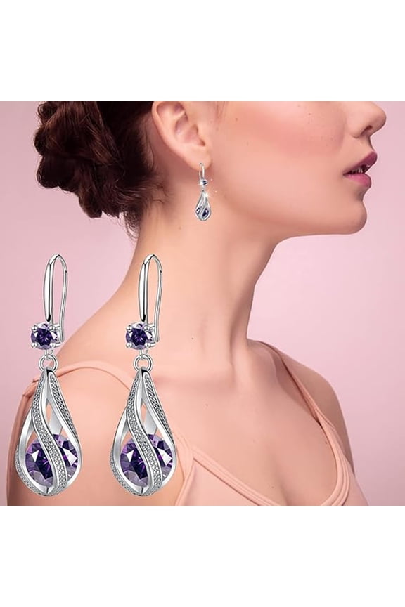 Silver Teardrop Earrings for Women Cubic Zirconia Drop Dangle Earrings Wedding Jewelry Accessory for Brides