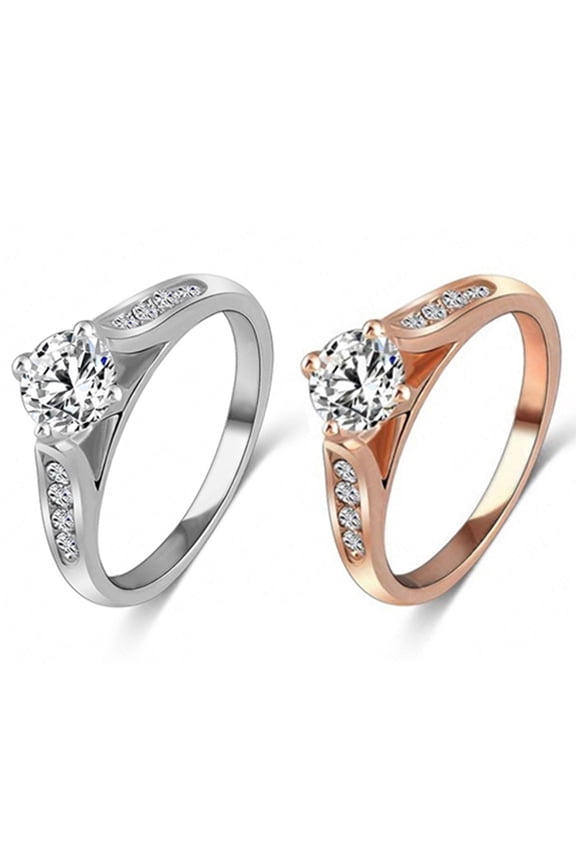 Simple Ring Inserted Charming 2 Colors Simple Inlaid Ring for Christmas