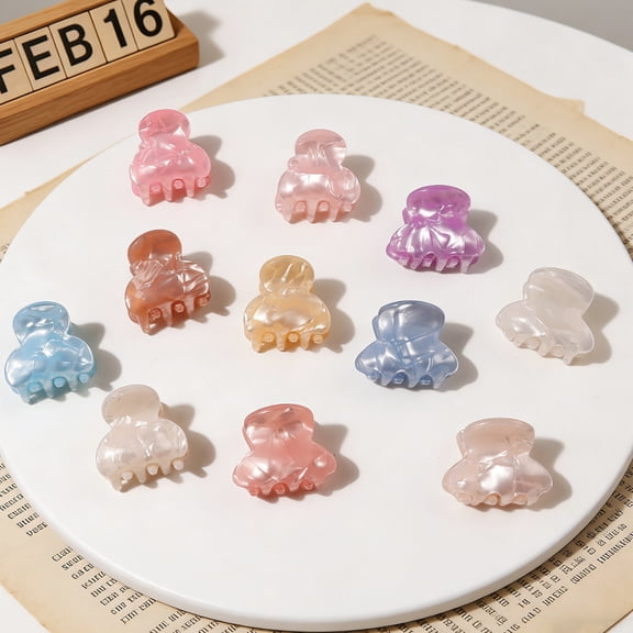 SmartBy Small Hair Claw Jelly Color Hair Styling Clip Mini Size Updo Shark Hair Claw Versatile Hair Accessory
