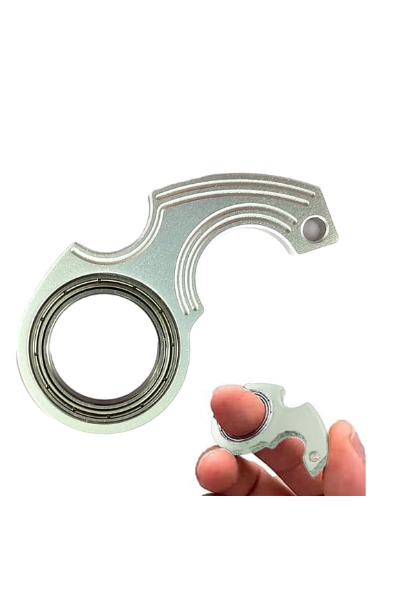 Spinner Keychain Fidget Toy Aluminum Alloy Stress Relief Decompression Adults Teens Finger Flexibility Training Metal Portable Keychain