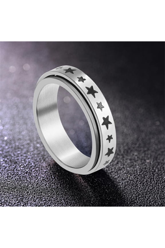 Spinner Rings Long Lasting Unisex Anti-rust Alloy Moon Star Fidget Ring Stress Relieving Anxiety Ring for Party