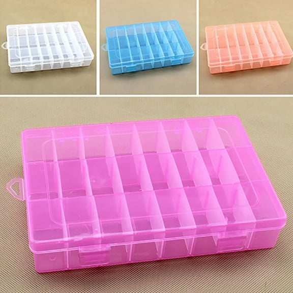 SmartBy Storage Box Large Capacity Transparent PP Home 24 Grids Dividers Box for Crafts
