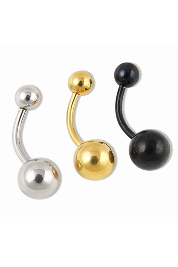 Surgical Stainless Steel Ball Barbell Belly Navel Ring Button Body Piercing
