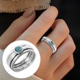 thumbnail image 1 of SmartBy Three Layers Simple Statement Vintage Ring Ethnic Style Turquoise Lady Ring Jewelry Accessaries, 1 of 8