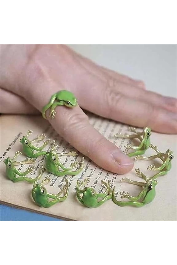 Tree Frog Ring Good Detail Realistic Animal Smooth Polished Adjustable Open Ring Novelty Knuckle Ring Party Daily Lady Finger Jewelry