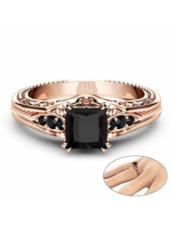 Trendy Women Ring Square Cubic Zirconia Not Easy to Break Accessories Elegant Finger Ring for Banquet