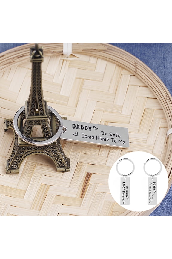 Trucker Dad Gift Drive Safe Keychain Carving Letter Tag Pendant Men Key Ring