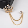 thumbnail image 1 of SmartBy Unisex Crown Shape Brooch Tassel Chain Lapel Pin Retro Corsage Suit Accessory, 1 of 7