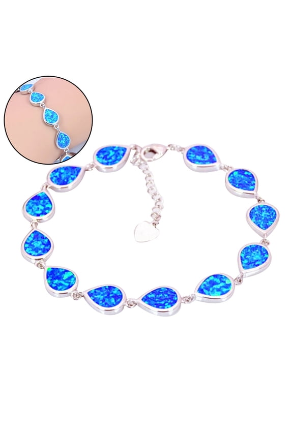 Unisex Fashion Water Drop Opal Bracelet Hand Chain Party Jewelry Accessory Gift