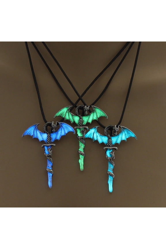 Vintage Glow In The Dark Cross Pendant Necklace Luminous Halloween Jewelry