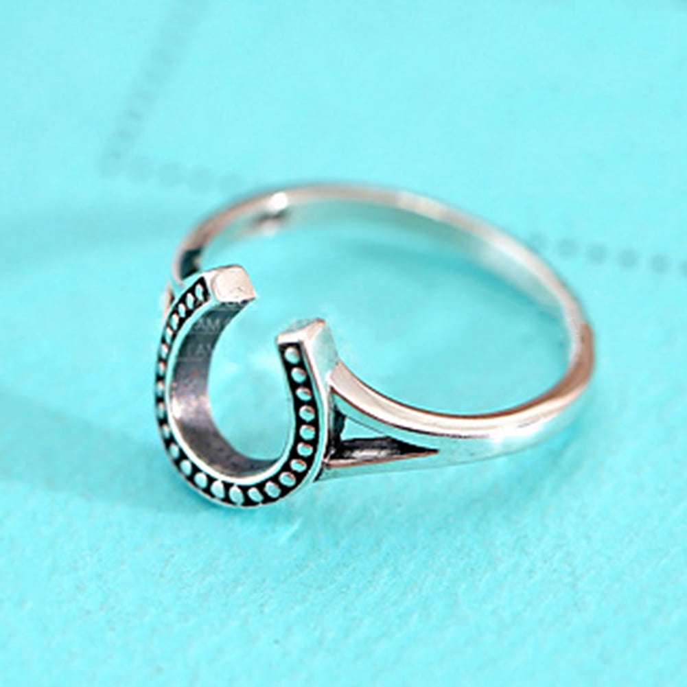 SmartBy Vintage Horseshoe U Shape Women Metal Finger Ring Party Jewelry ...