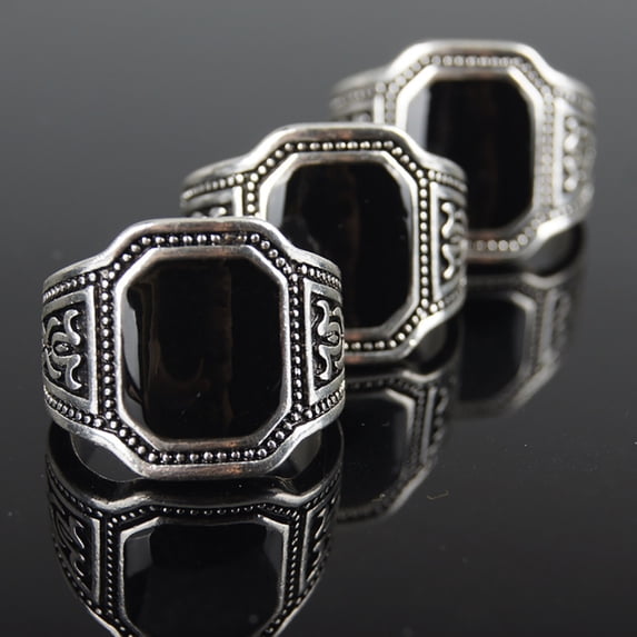 SmartBy Vintage Punk Band Men Zinc Alloy Ring Finger Jewelry Cool Club Halloween Gift