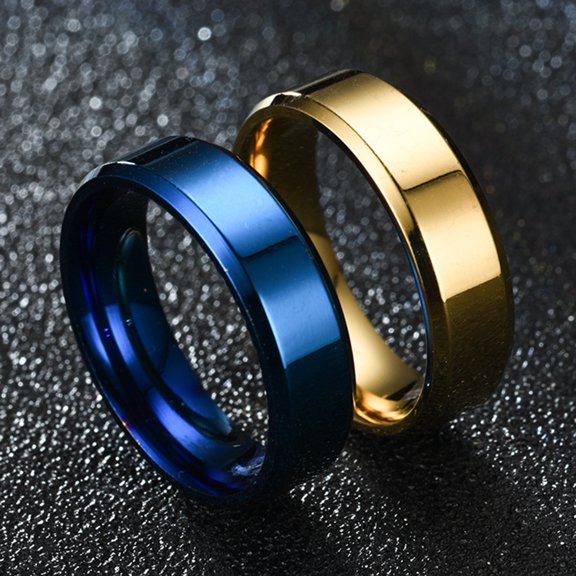 SmartBy Wide Anti-rust Men Ring Stainless Steel Simple Exquisite Engagement Ring Fashion Jewelry