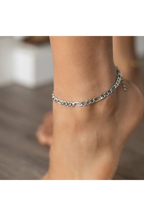 Women Anklet Titanium Steel Chain Beach Anklet Adjustable Length Fine Workmanship Anklet Jewelry Gift