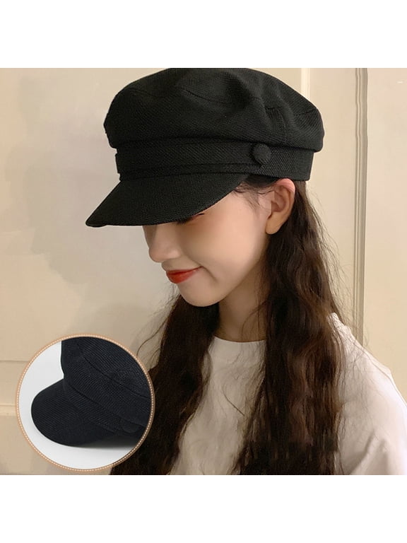 Women Beret Vintage Style Fine Texture Solid Color 8-Panel Paperboy Cap for Party