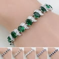 thumbnail image 1 of SmartBy Women Bracelet Leaf Charm Elegant Classic Adjustable Blue Rhinestone Embedded Ladies Bracelet Fashion Jewelry, 1 of 8