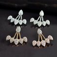 thumbnail image 1 of SmartBy Women Chic Waterdrop Rhinestone Front Back Ear Jacket Piercing Stud Earrings, 1 of 7