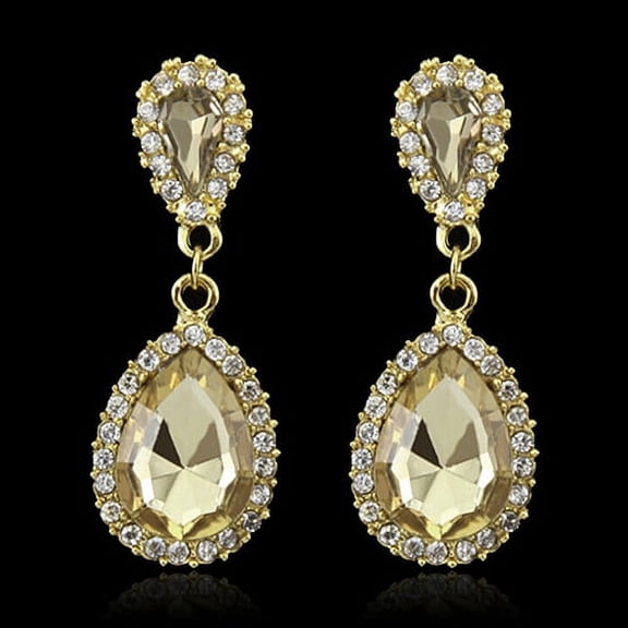SmartBy Women Deluxe Waterdrop Crystal Rhinestone Dangle Earrings Wedding Bridal Jewelry