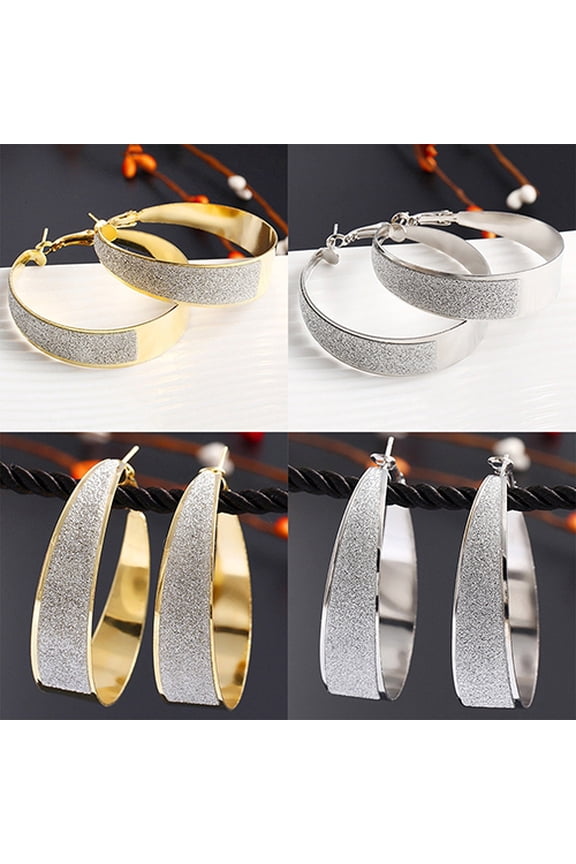 Women Fashion Cool Style Big Hoop Round Jewelry Nightclub Charm Earrings