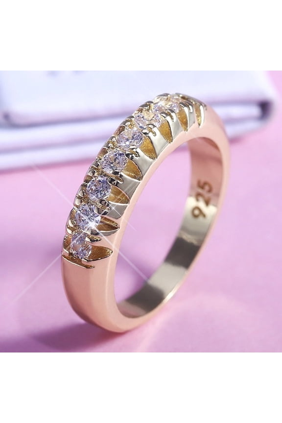 Women Fashion Jewelry Creative Finger Decoration Alloy Single Row Geometry Ring for Wedding