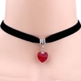 thumbnail image 1 of SmartBy Women Gothic Heart Rhinestone Pendant Velvet Choker Short Necklace Jewelry Gift, 1 of 7