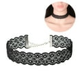 thumbnail image 1 of SmartBy Women Gothic Tattoo Hollow Lace Clavicle Short Necklace Adjustable Jewelry Gift, 1 of 5