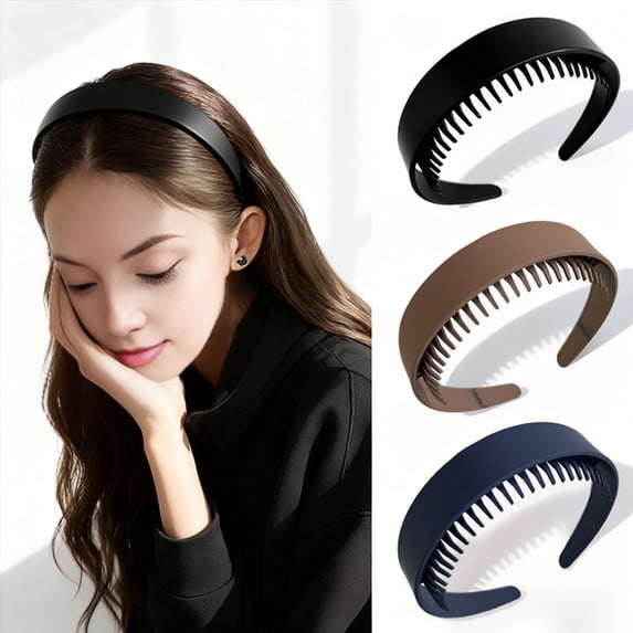 SmartBy Women Headband Extra-Wide Anti-Slip Teeth Plastic Hair Hoop Strong Fixation Hairband Washing Face Hair Accessory
