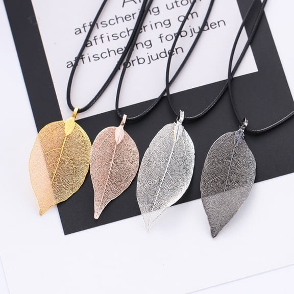 SmartBy Women Hollow Leaf Pendant Long Chain Necklace Fashion Jewelry Accessory Gift