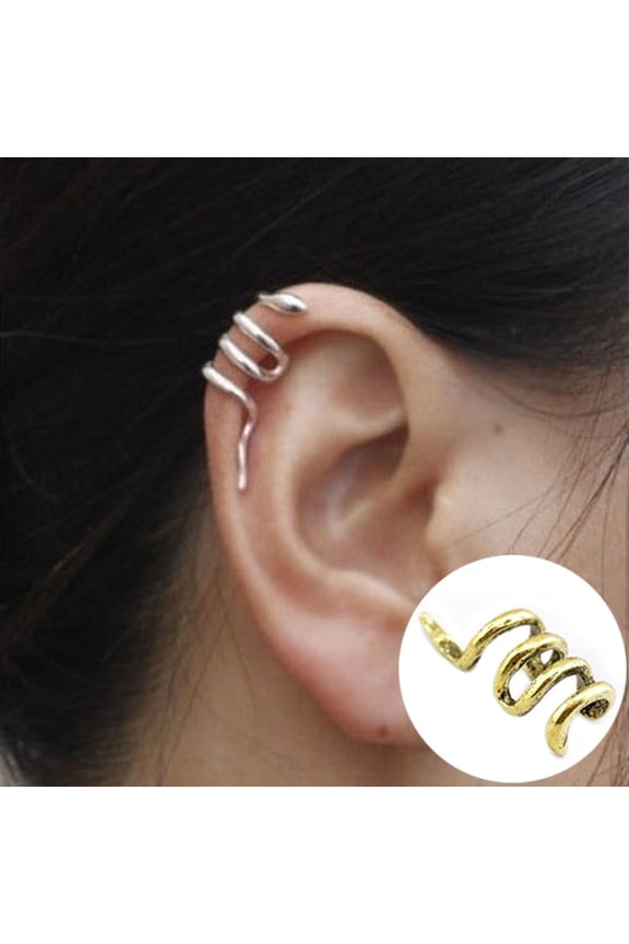 Women Lady Fashion Unique Mini Snake Shape Ear Cuff Clip Punk Earring Jewelry