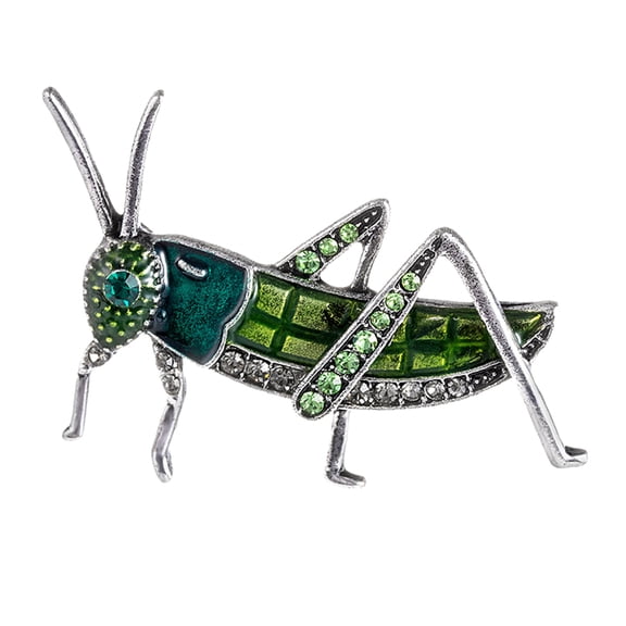 SmartBy Women Locust Grasshopper Rhinestone Inlaid Insect Brooch Pin Bag Jacket Decor