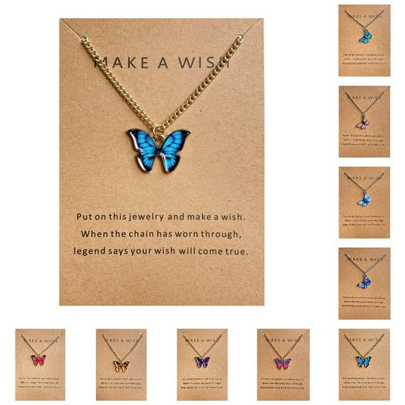 SmartBy Women Necklace Vivid Exquisite Smooth Edge Polished Butterflies Shape Dating Neck Chain Female Accessory