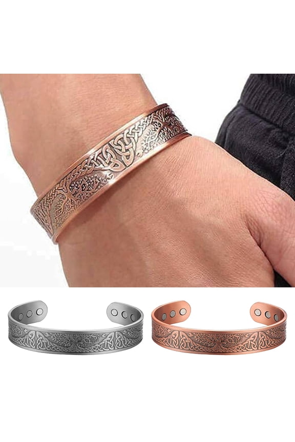Women Open Bracelet Adjustable Cuff Bracelet Zinc Alloy Reduce Fatigue Muscle Tension Joint Pain Relief Relaxation Lady Bangle