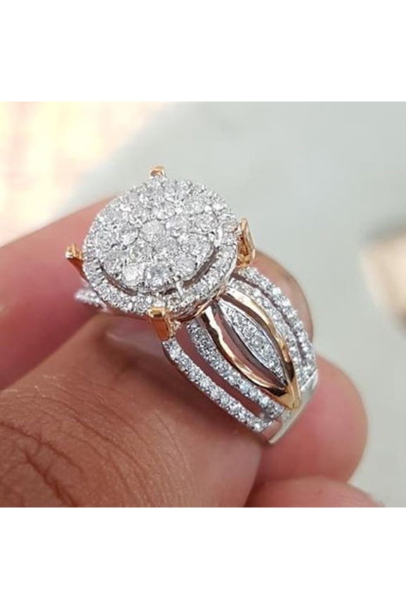 Women Ring Rhinestone Inlaid Non-Fading Lightweight Multi Layers Wedding Circlet for Birthday