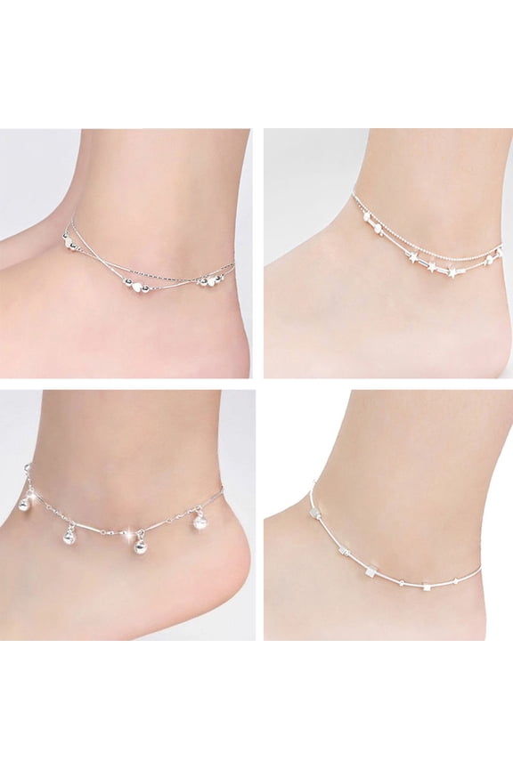 Women Star Heart Beads Ankle Chain Bracelet Barefoot Sandal Anklet Foot Jewelry