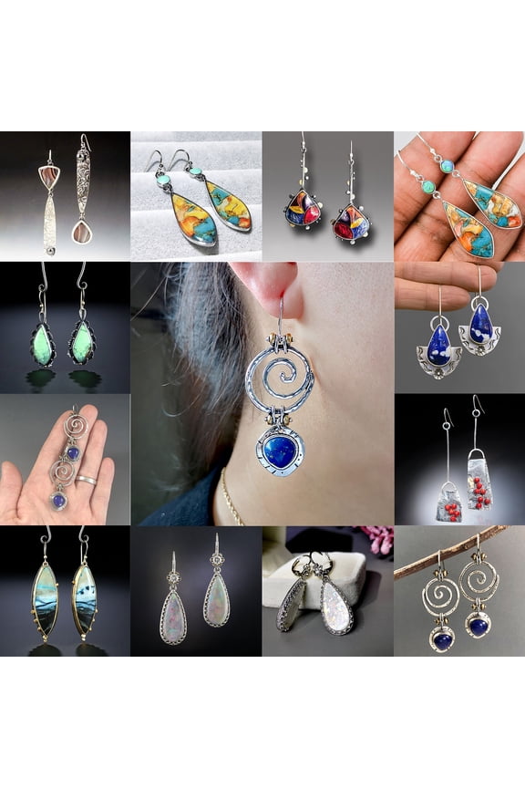 Women Waterdrop Shape Rhinestone Dangle Ear Stud Long Hook Earrings Jewelry Gift