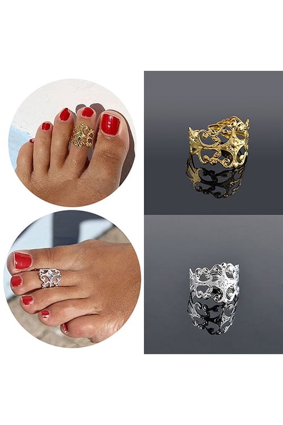 Women's Fashion Hollow Adjustable Beach Jewelry Open Toe Ring for Party Gifts