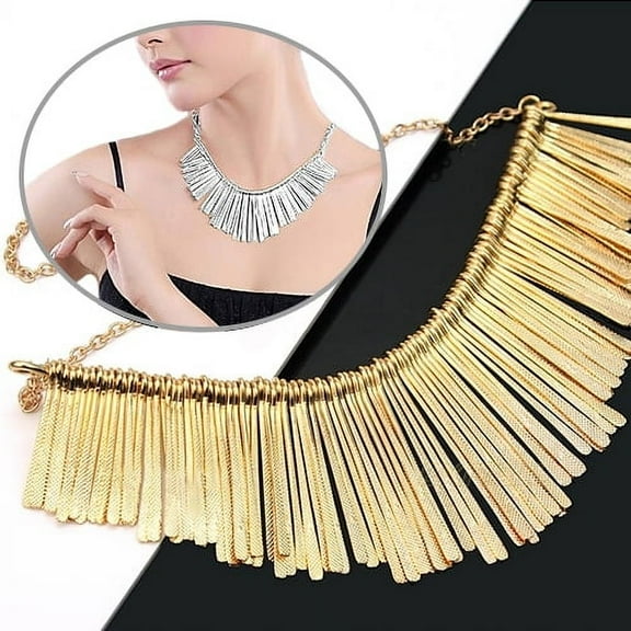 SmartBy Women's Statement Tassels Choker Bib Adjustable Chain Collar Necklace Jewelry