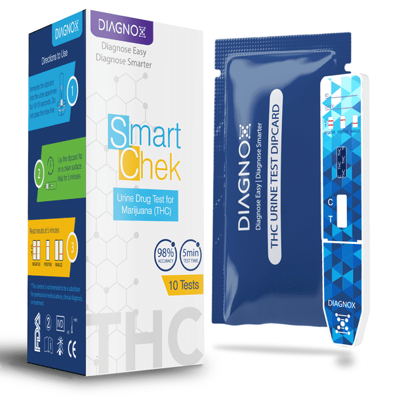 SmartChek Marijuana (THC) Single Panel Drug Test Kit | Medical Grade, Highly Sensitive & Accurate, Rapid Results in 5 Mins (10 Test Kits)