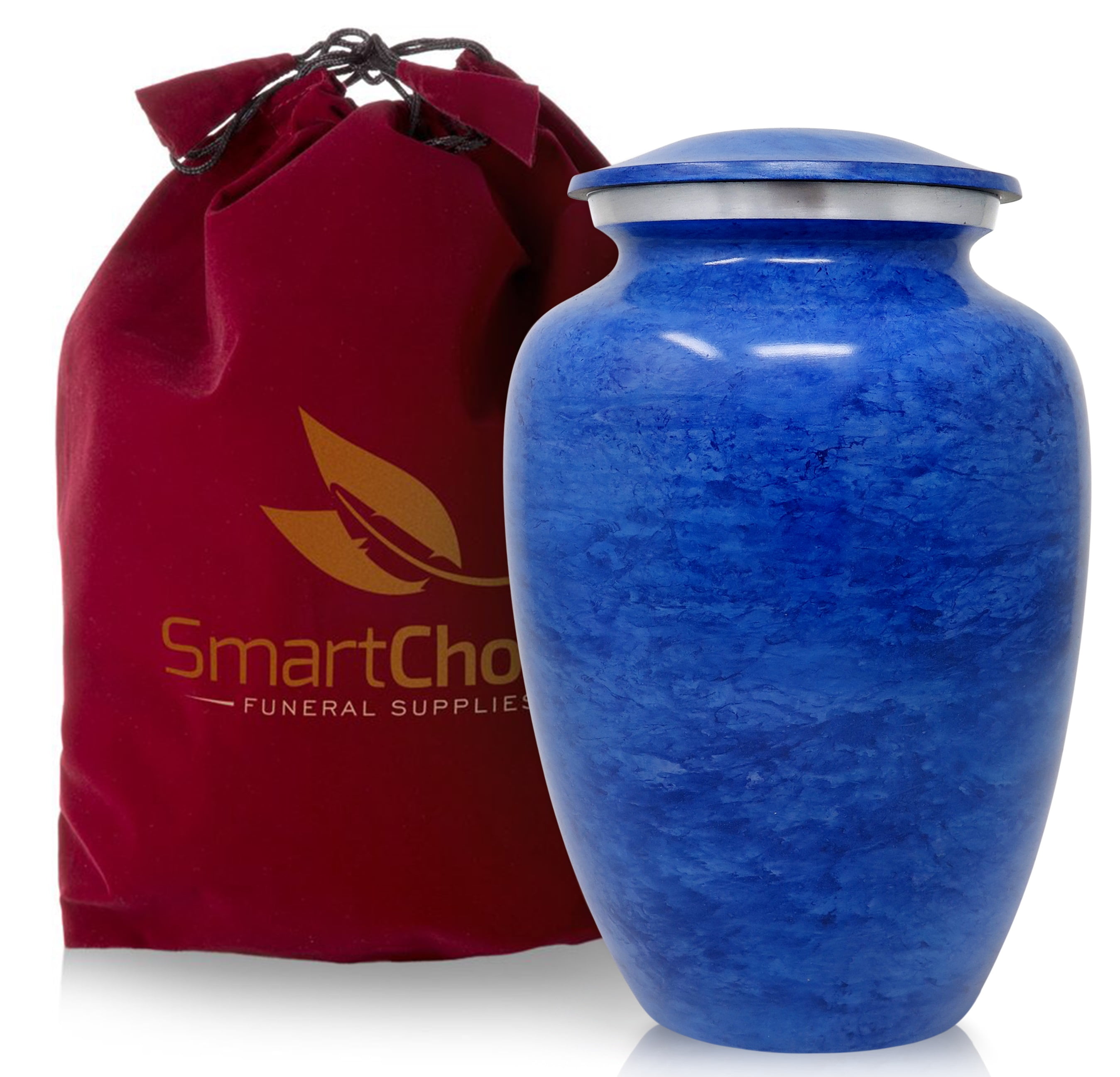 SmartChoice Light Blue Cremation Urn for Human Ashes Funeral Urn Adult Urn for Ashes