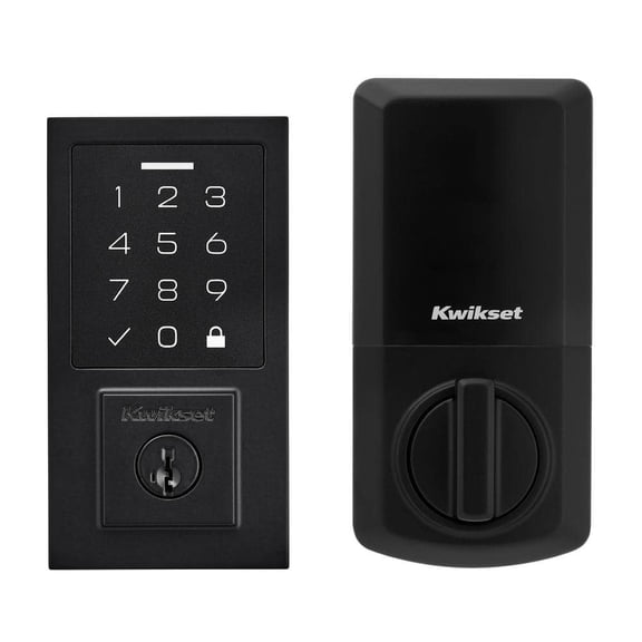 SmartCode 270 Contemporary Matte Black Touchpad Single Cylinder Electronic Deadbolt Featuring SmartKey Security