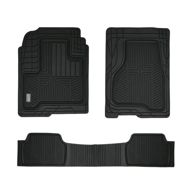 SmartFit 3Piece Black AllWeather Heavy Duty Truck Floor Mats, Auto