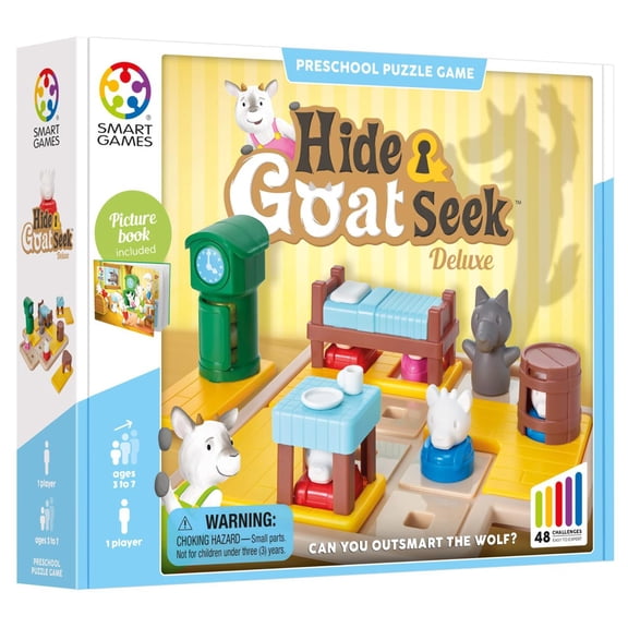 Hide and Goat Seek Preschool Puzzle Game for Ages 3-7 Featuring 48 Challenges