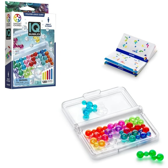 SmartGames IQ Bubbles | Boost Logic and Problem Solving Skills | 120 Challenges from Easy to Expert | Great for Ages 7 - Adult | A Fun Travel Game in a Portable Case